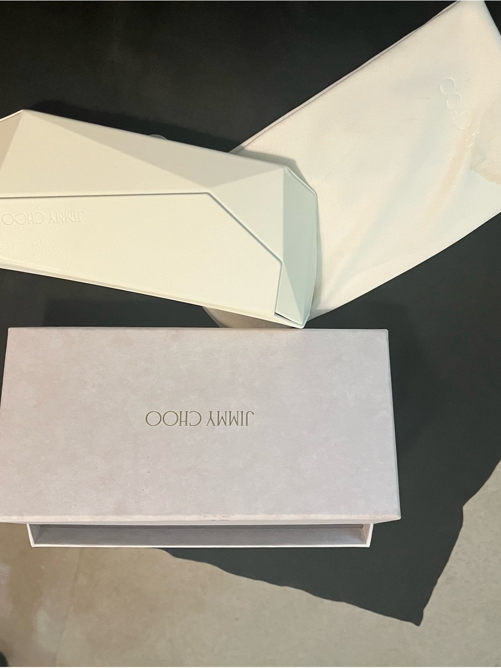 PM050326 Jimmy Choo White and Pink Sunglasses Case and Box Set